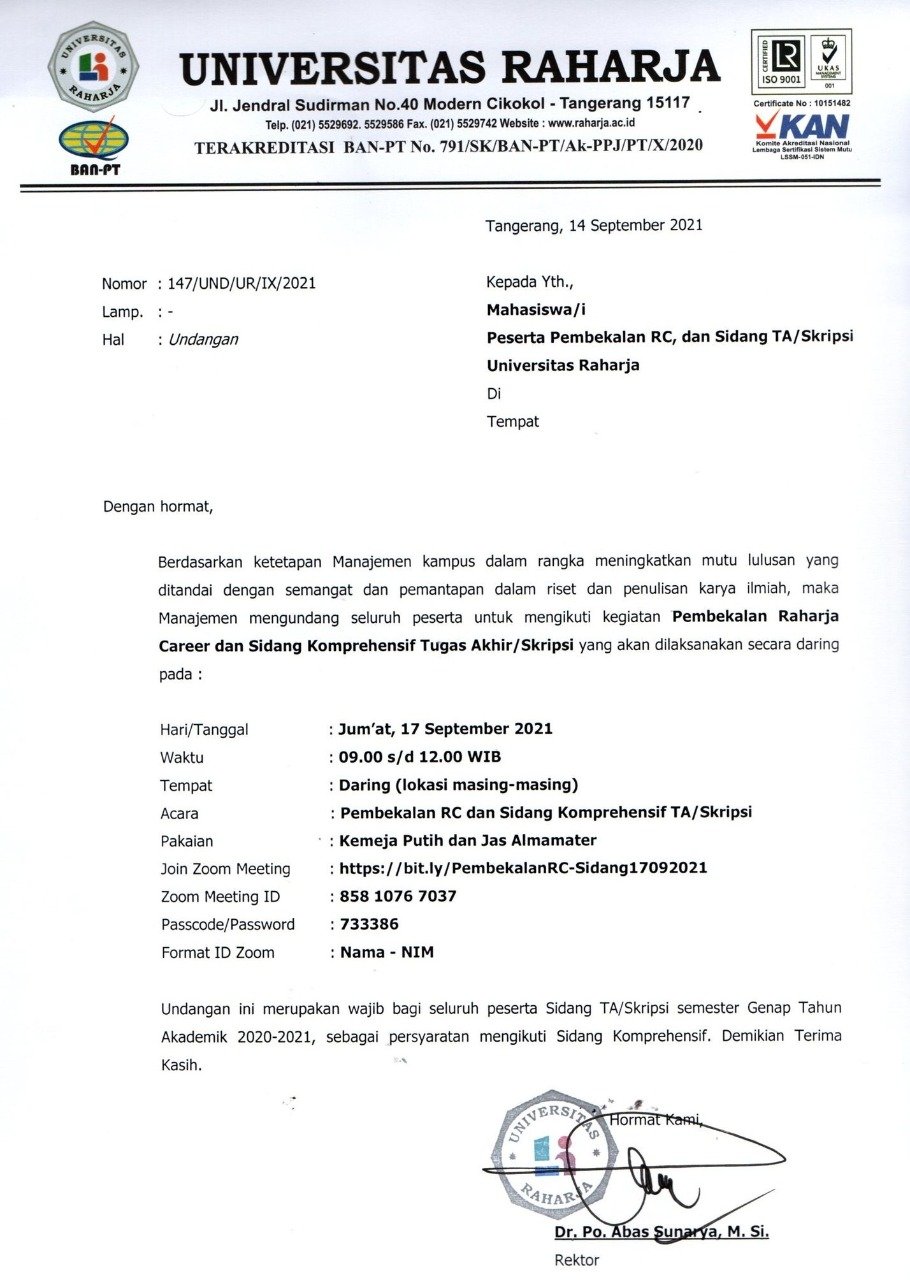 pembekalan RC dan Sidang Genap 2020-2021